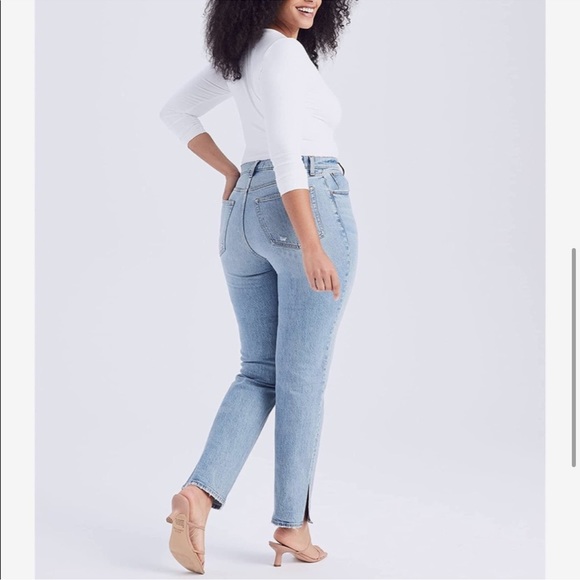 Abercrombie curve love 90’s straight ultra high rise vent hem jeans size 33 - Picture 4 of 9